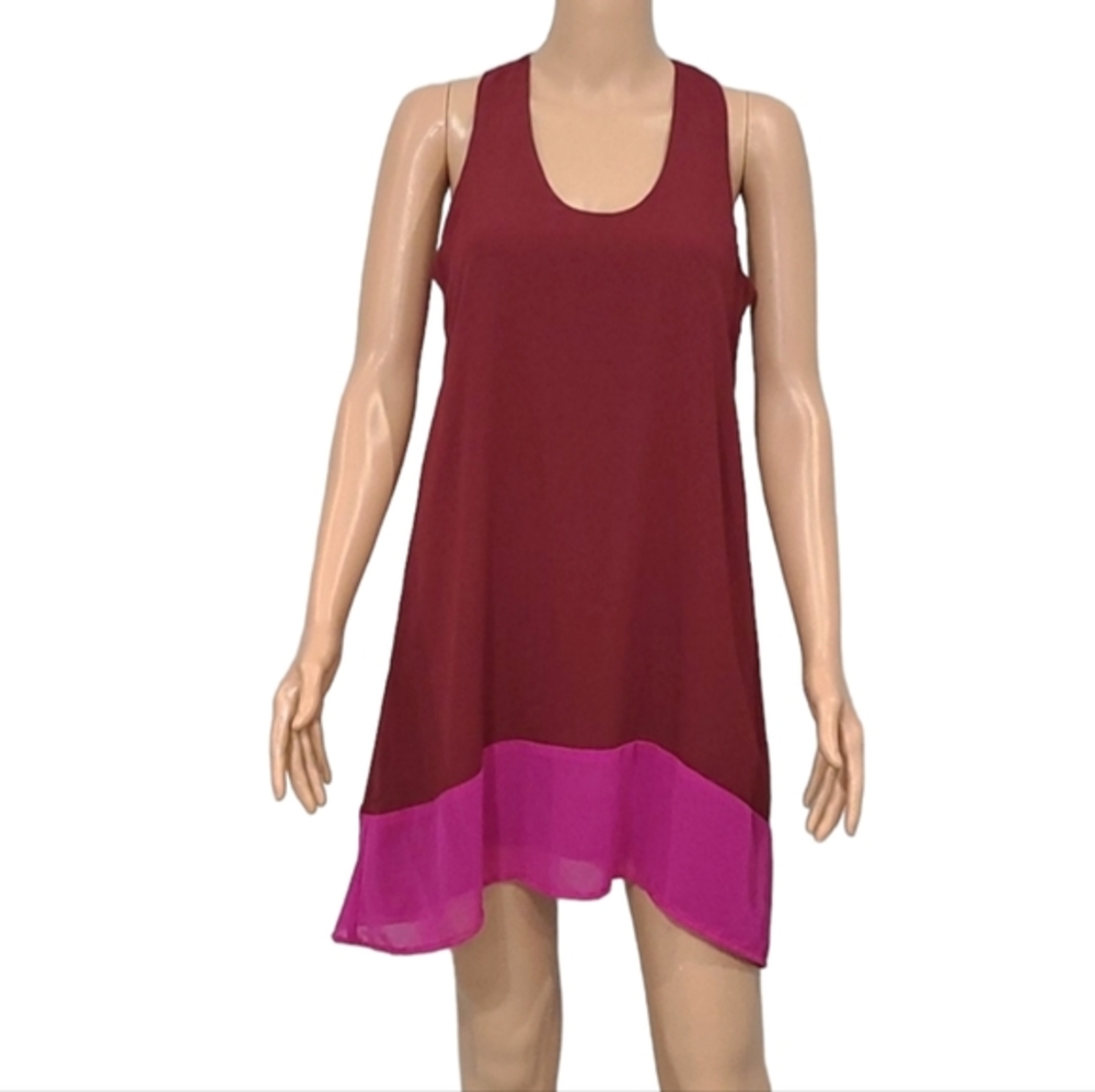 Pearle 88 Women Size S  Small Burgundy Pink Sleeveless  A‎ line Casual Dress